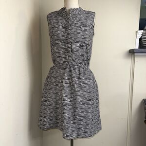 Merona Black White Button Top Pockets Sleeveless Comfortable Romper Dress Sz XS